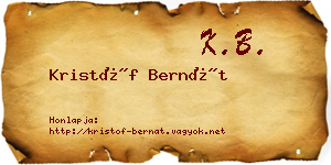 Kristóf Bernát névjegykártya